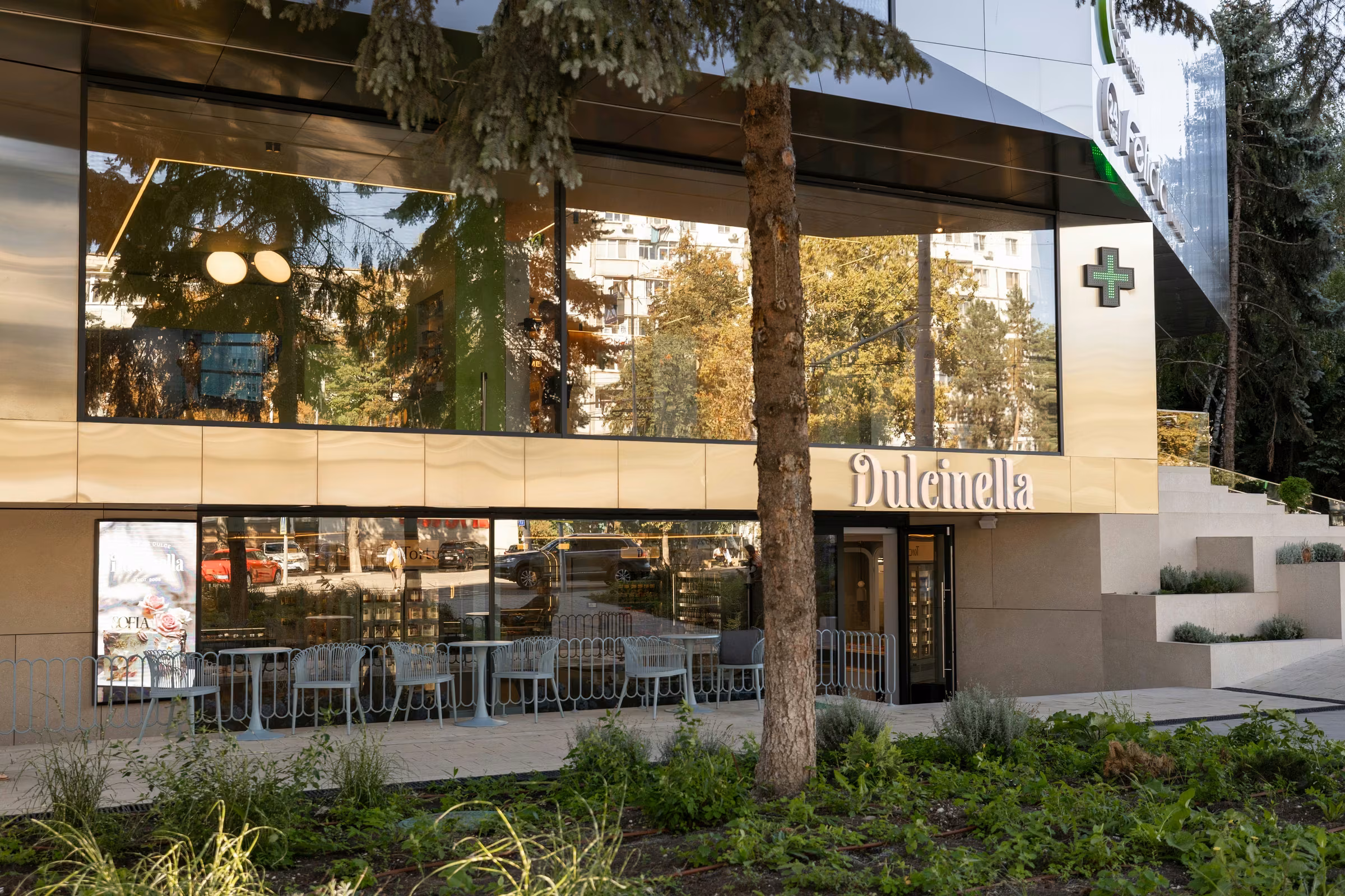 Architectural perspective of the Felicia Pharmacy frontage.
