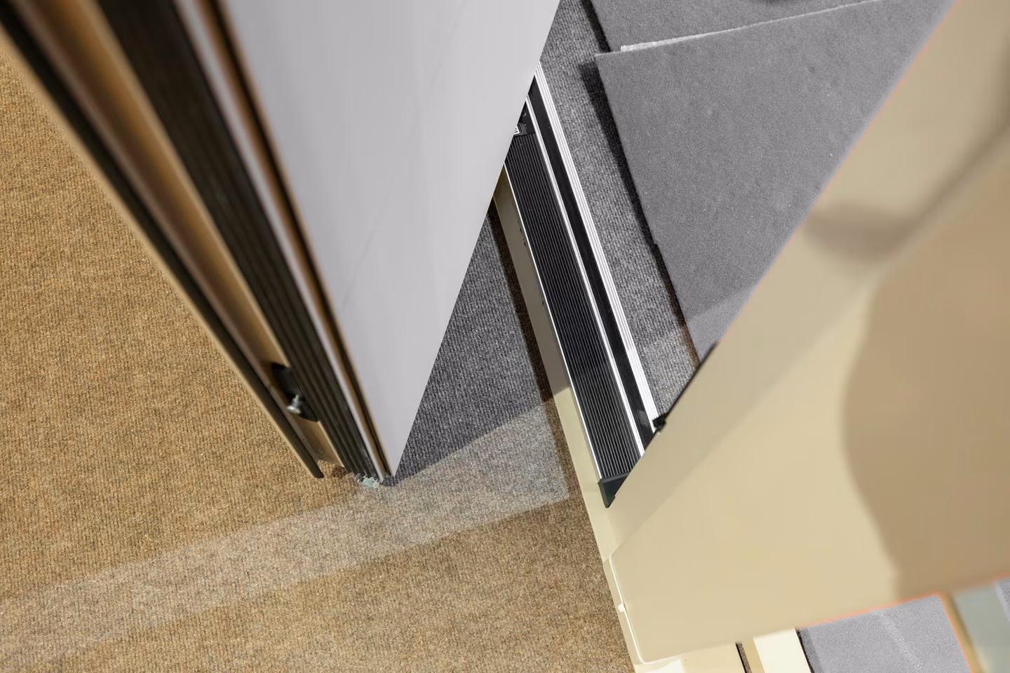 The threshold is part of the entrance design.